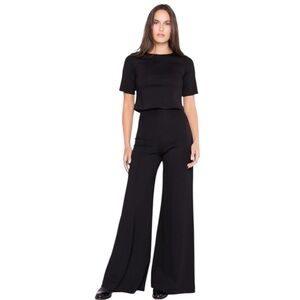 Ripley Rader Black Ponte Knit Wide Leg Pants Size 4 US 3X High Waisted Timeless